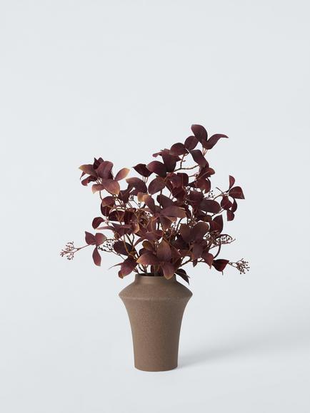 John Lewis Artificial Autumn Eucalyptus Plant in Ceramic Vase, H56cm, Brown, Multi