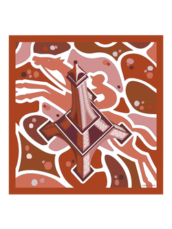 Longchamp Equestrian Tower Silk Scarf, Marmalade, Marmalade