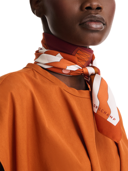 Longchamp Equestrian Tower Silk Scarf, Marmalade - view 2, Marmalade