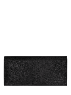 Longchamp Foulonne Long Leather Wallet, Black, Black
