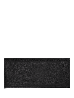 Longchamp Foulonne Long Leather Wallet, Black - view 2, Black