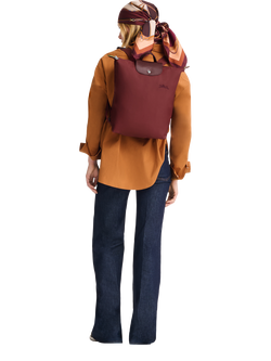 Longchamp Le Pliage Green Canvas Backpack - view 2, Pomegranate