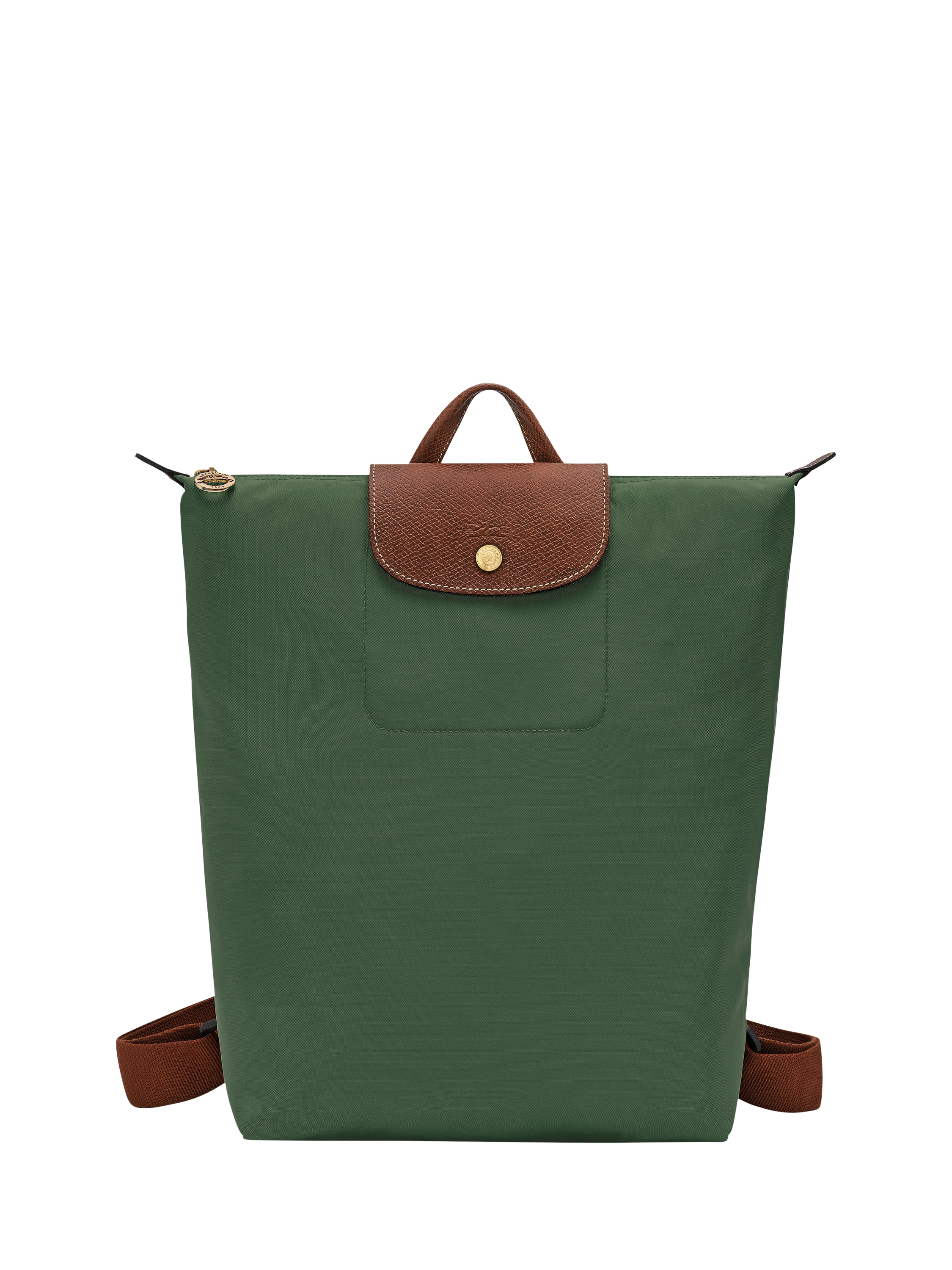 Product image 1 of 7, which shows Longchamp Le Pliage Original Recycled Canvas Backpack, British Green