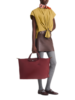 Longchamp Le Pliage Green Recycled Canvas Large Travel Bag - view 2, Pomegranate