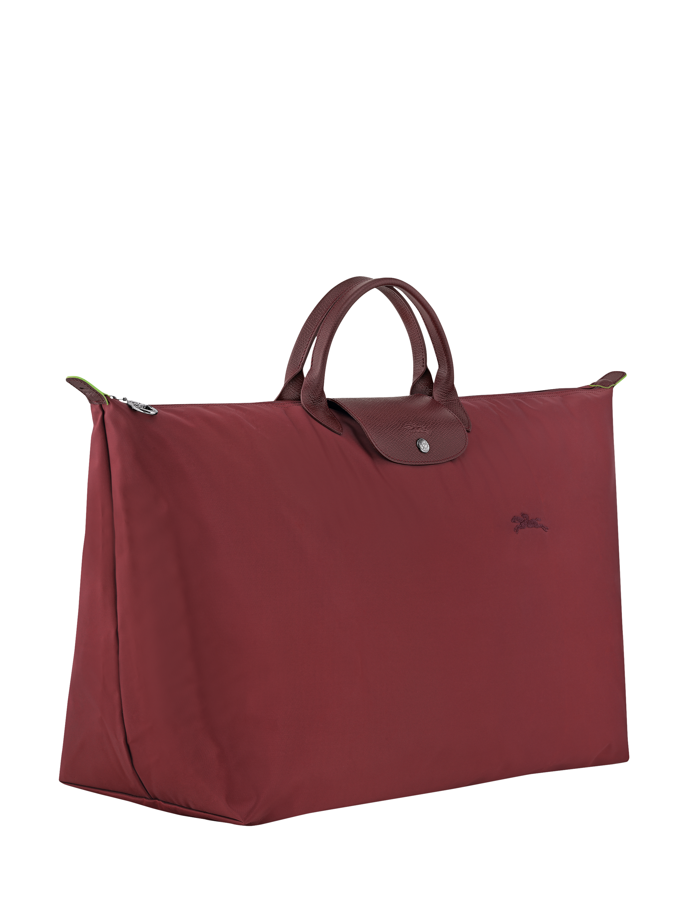 Product image 3 of 4, which shows Longchamp Le Pliage Green Recycled Canvas Large Travel Bag, Pomegranate