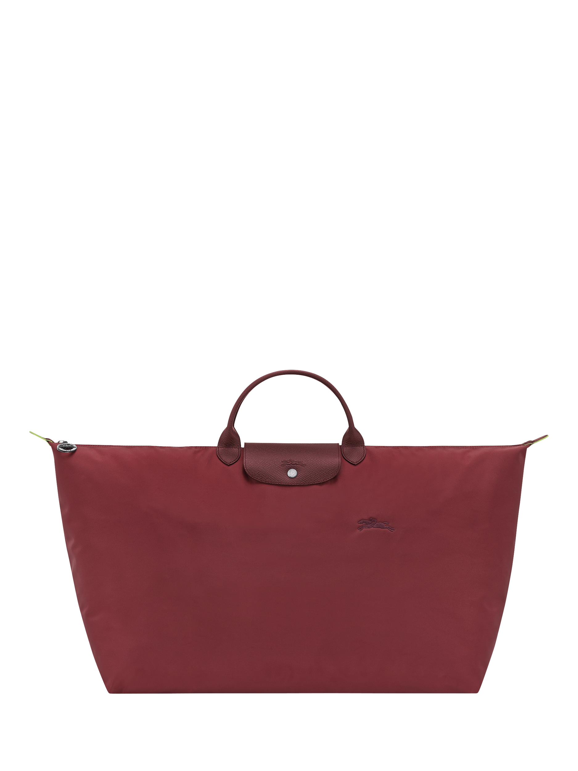 Product image 1 of 4, which shows Longchamp Le Pliage Green Recycled Canvas XL Travel Bag, Pomegranate