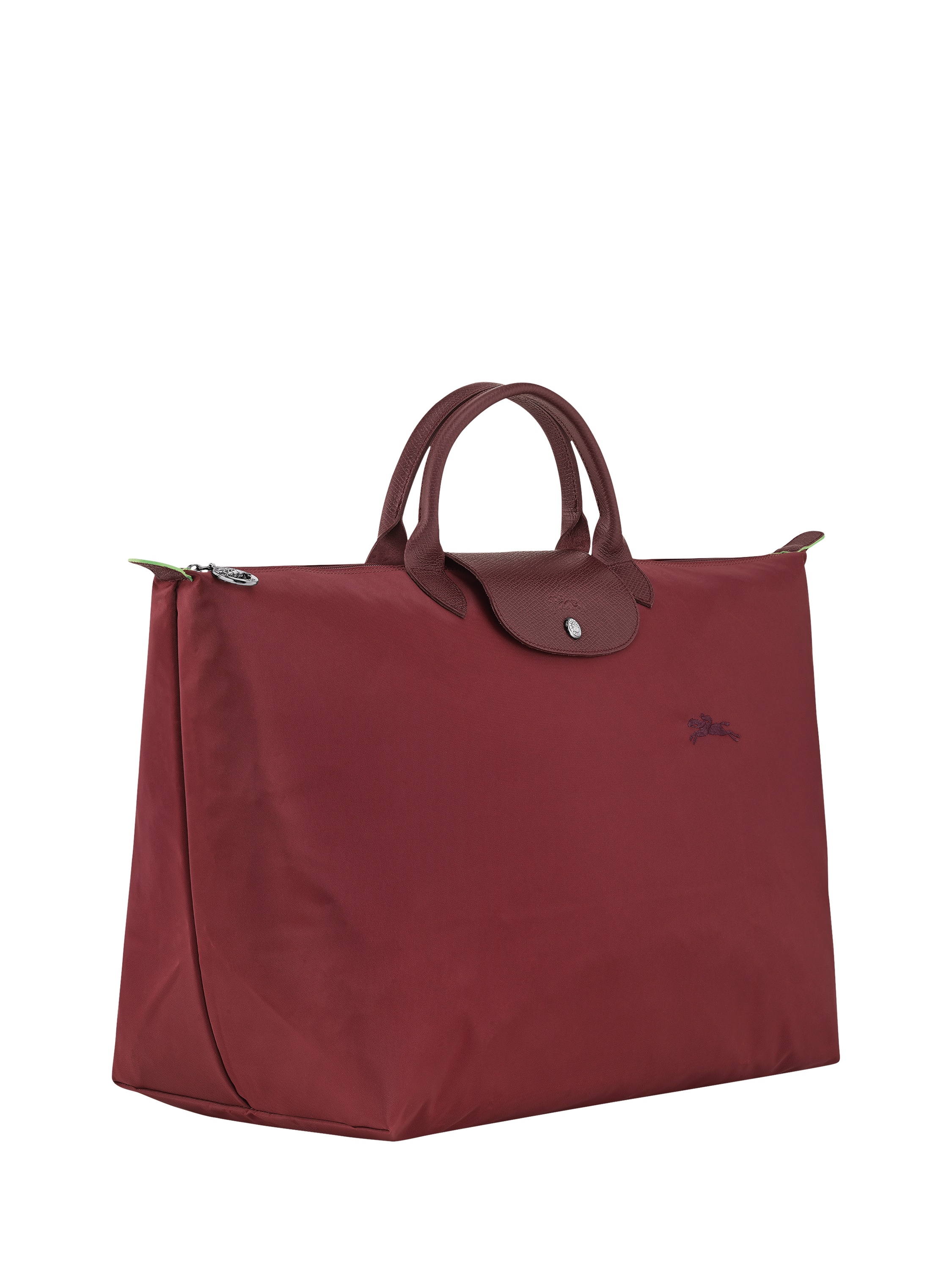 Product image 3 of 4, which shows Longchamp Le Pliage Green Recycled Canvas XL Travel Bag, Pomegranate