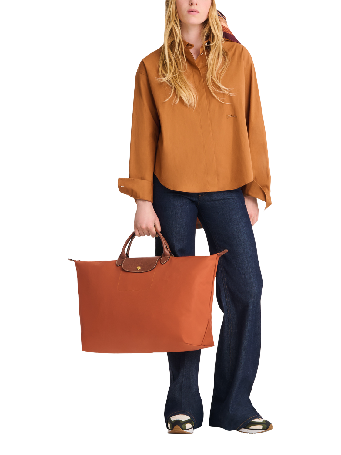 Product image 2 of 4, which shows Longchamp Le Pliage Original Small Travel Bag, Brick