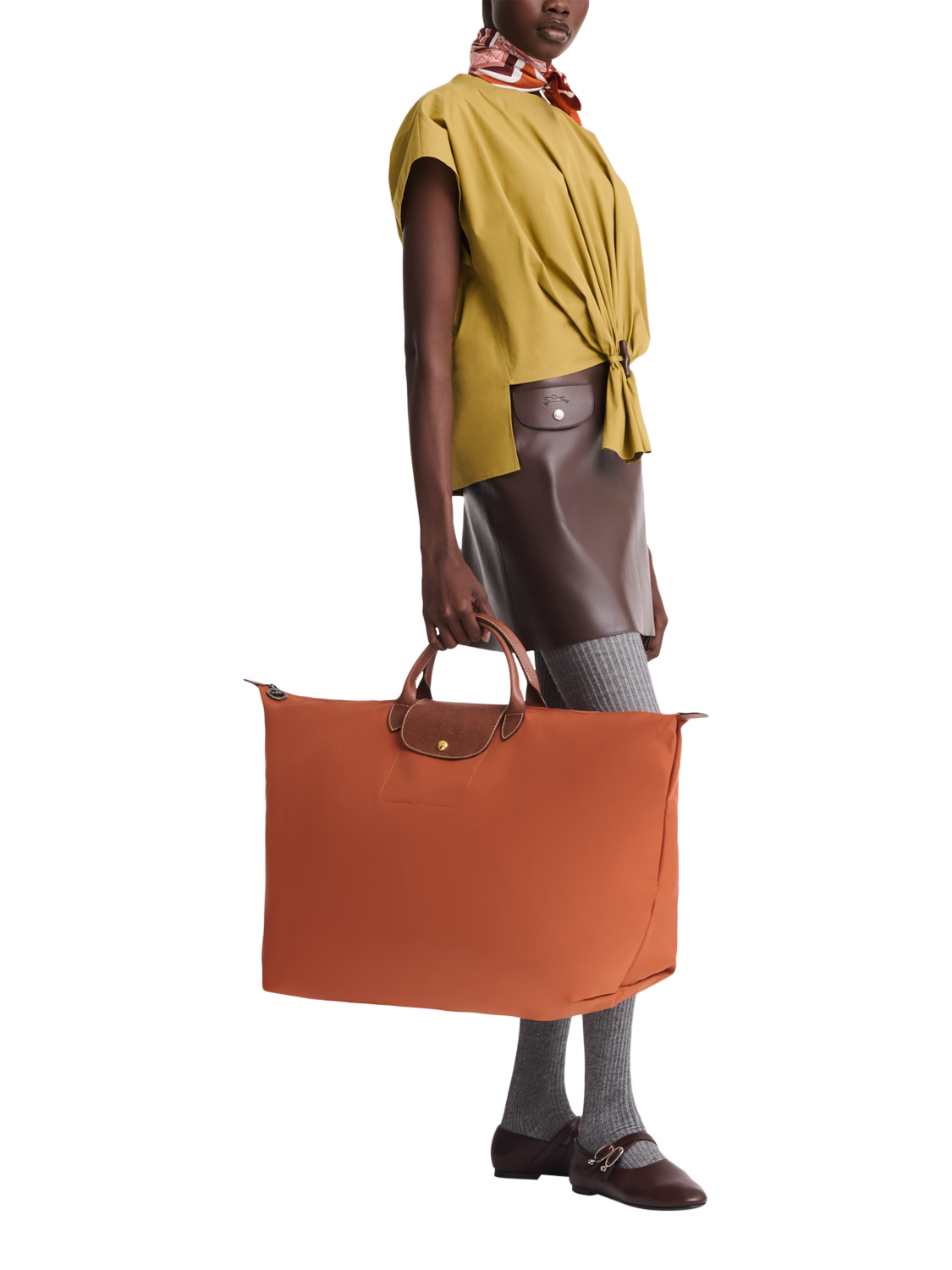 Product image 2 of 4, which shows Longchamp Le Pliage Original Medium Travel Bag, Brick