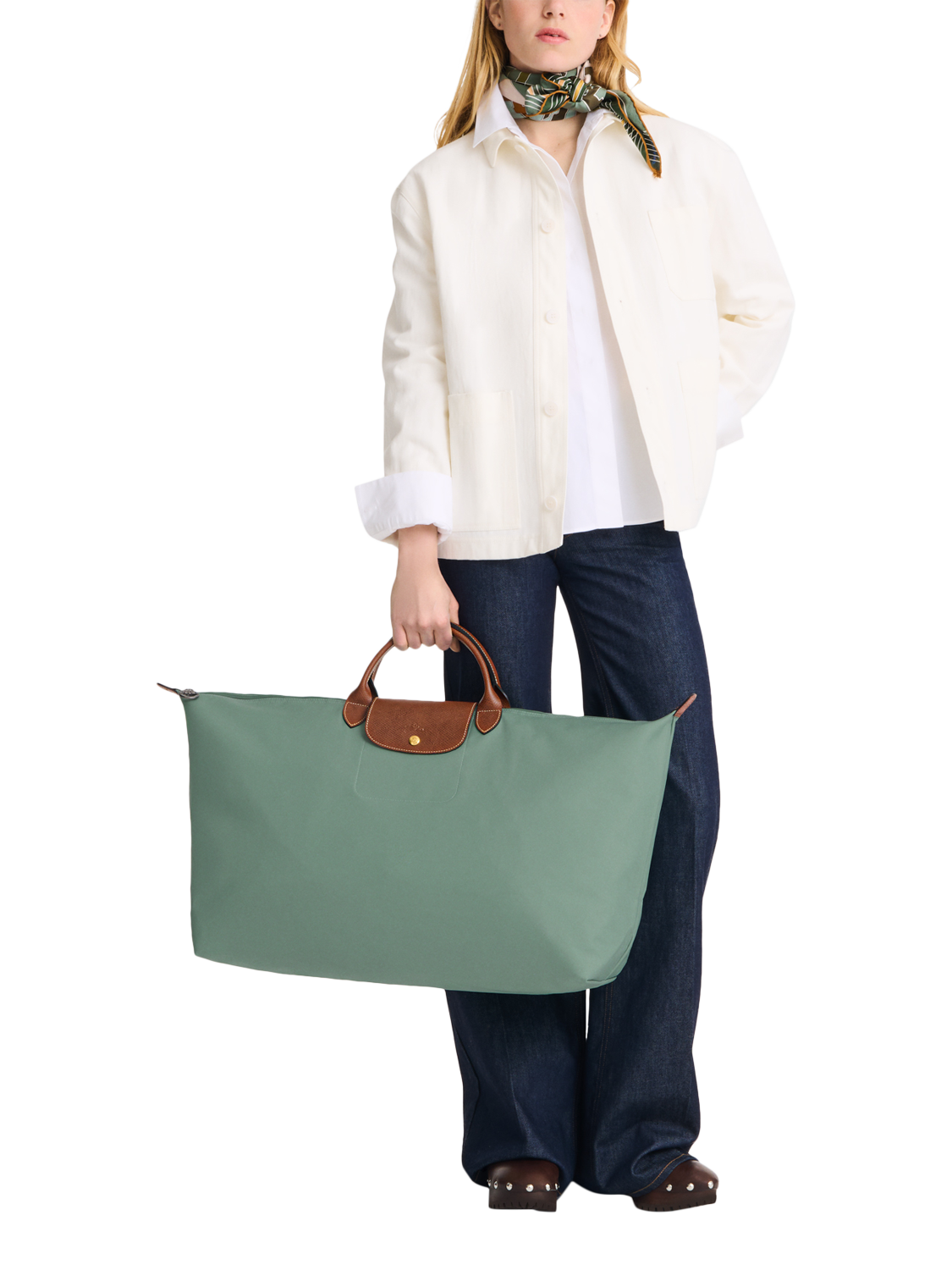 Product image 2 of 4, which shows Longchamp Le Pliage Original Medium Travel Bag, Celadon
