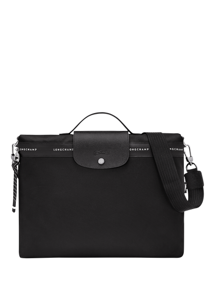 Longchamp Pliage Energy Canvas Briefcase, Black, Black