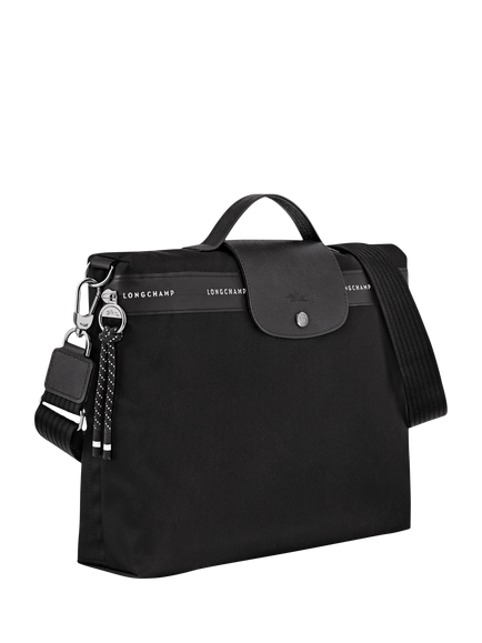Longchamp Pliage Energy Canvas Briefcase, Black - view 2, Black