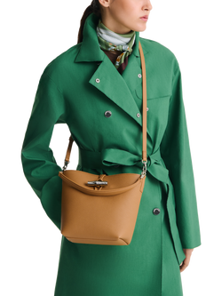 Longchamp Le Roseau Leather XS Bucket Bag - view 2, Walnut