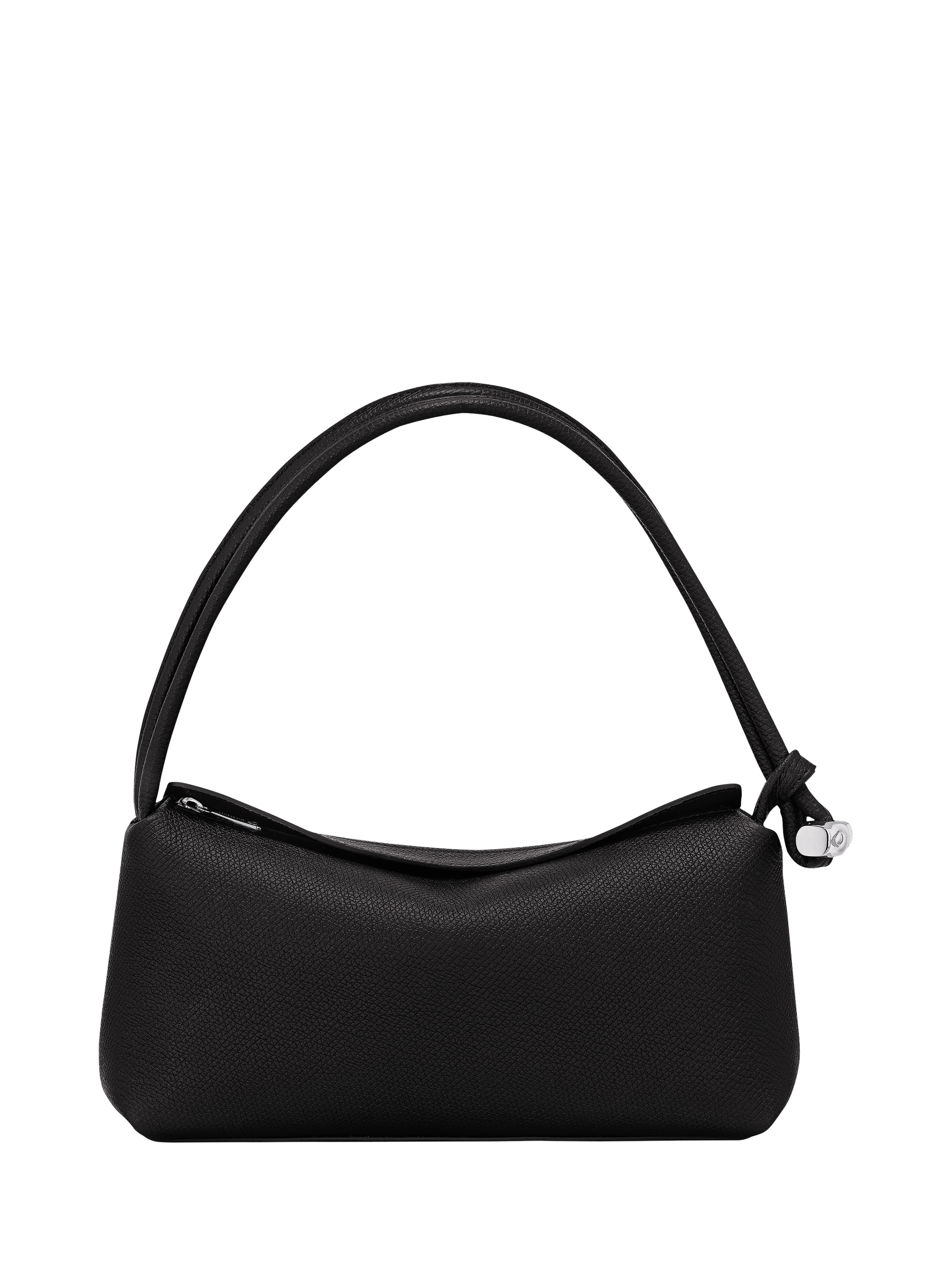Product image 1 of 5, which shows Longchamp Le Roseau Leather Shoulder Bag, Black