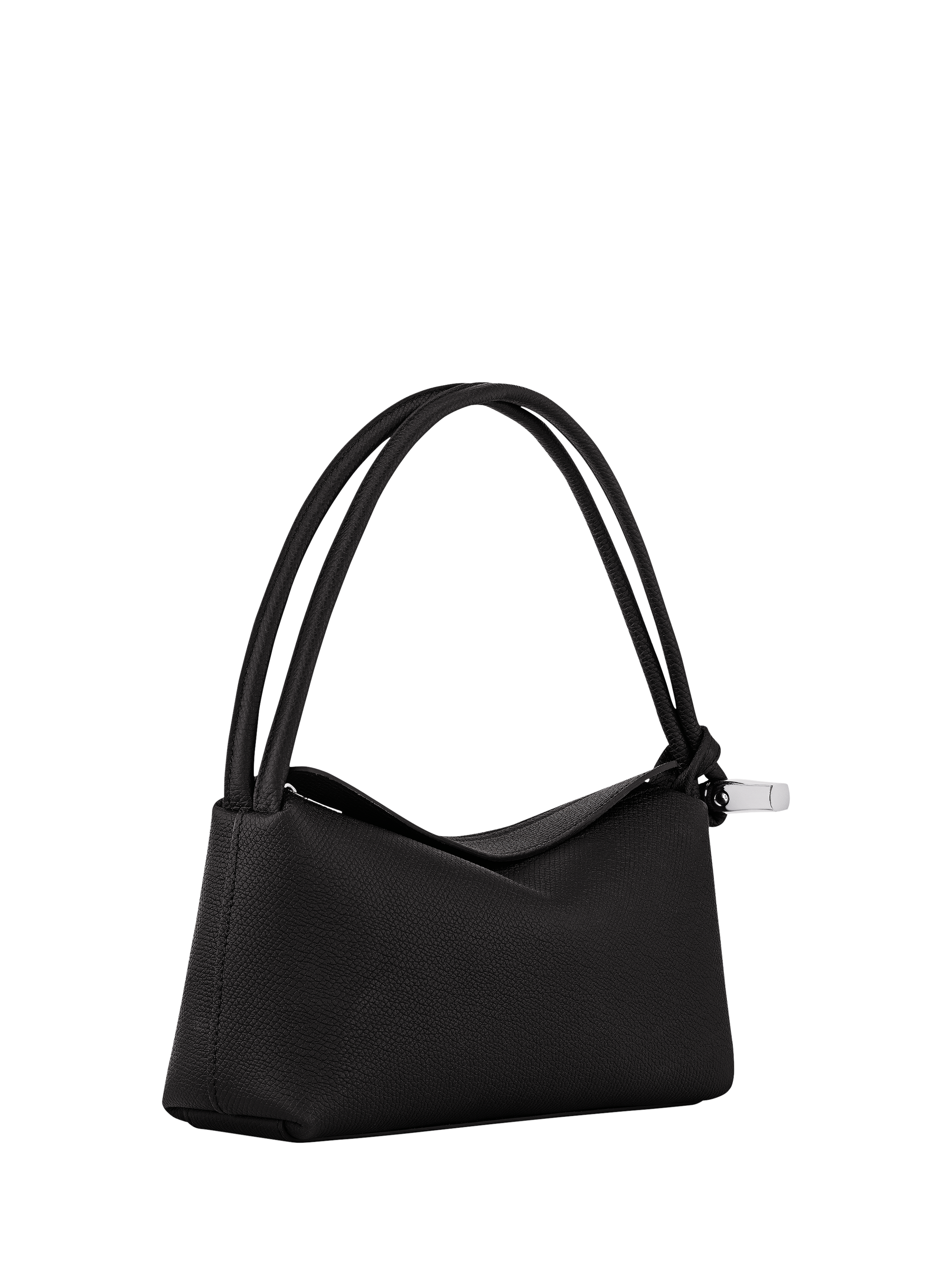 Product image 3 of 5, which shows Longchamp Le Roseau Leather Shoulder Bag, Black