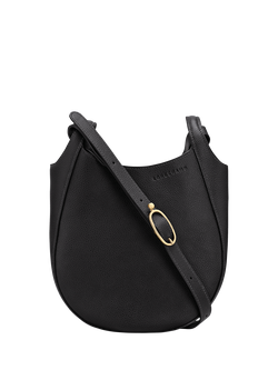Longchamp Le Foulonné Leather Crossbody Bag, Black