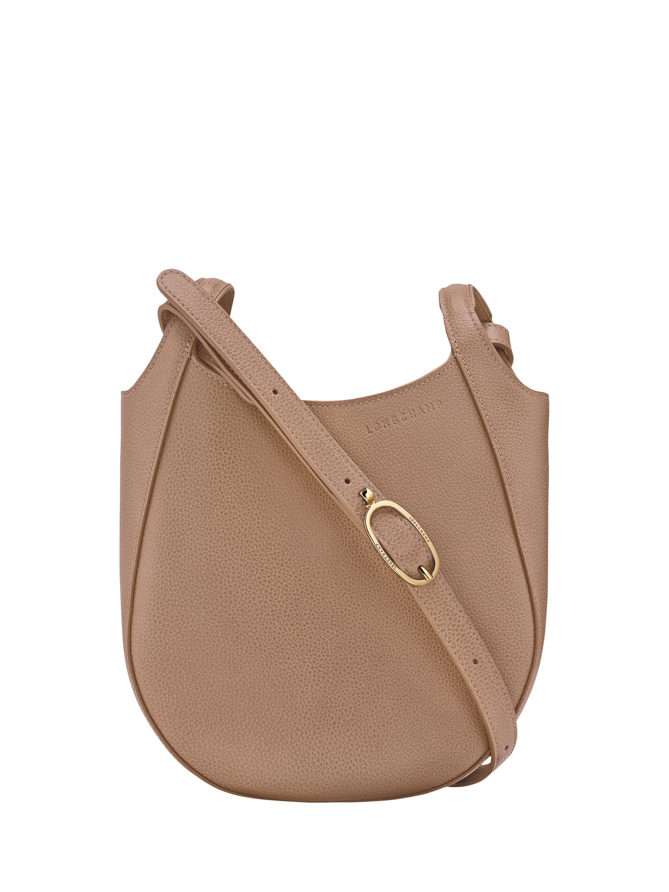 Product image 1 of 4, which shows Longchamp Le Foulonné Leather Crossbody Bag, Biscuit