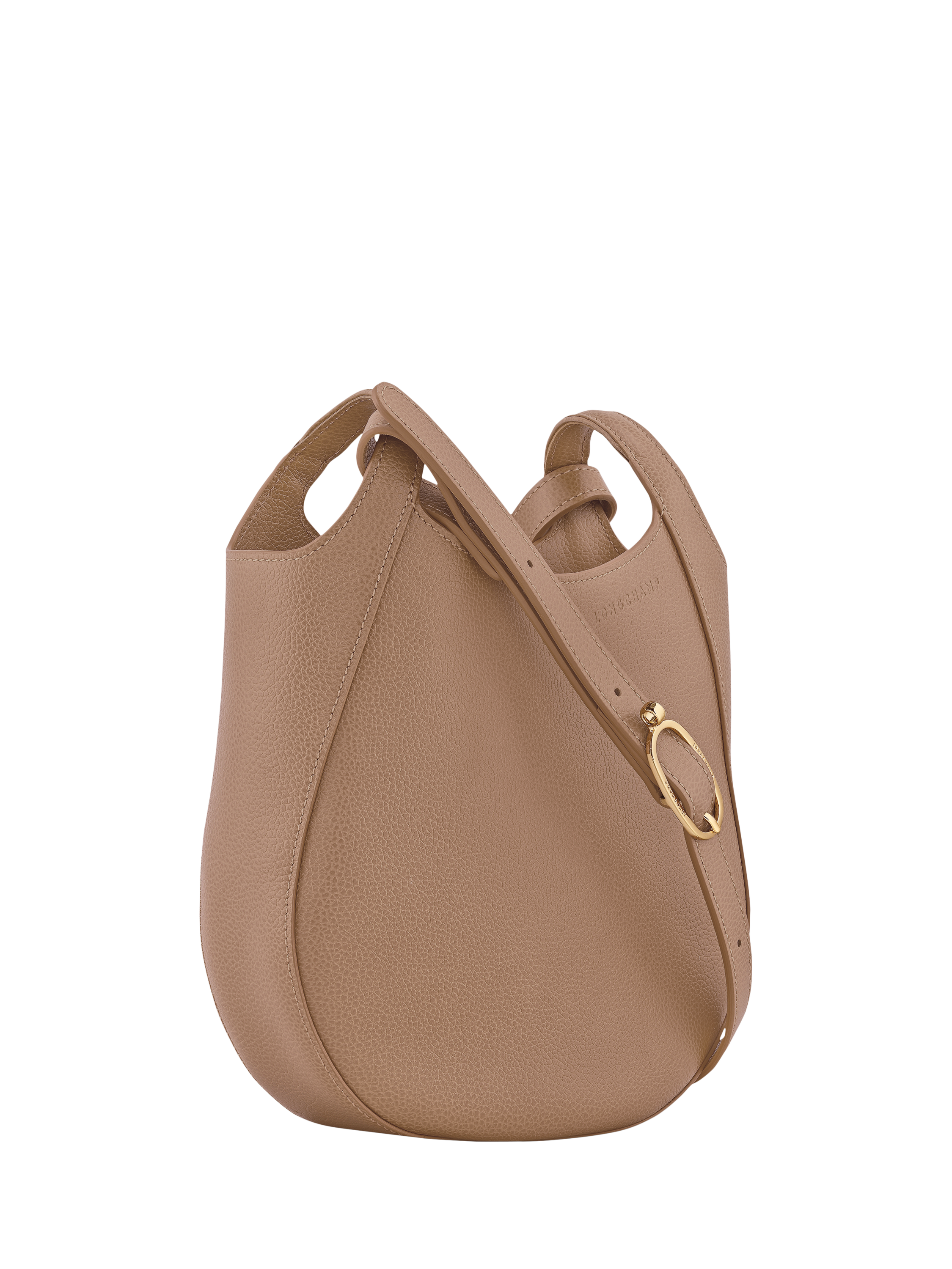 Product image 3 of 4, which shows Longchamp Le Foulonné Leather Crossbody Bag, Biscuit