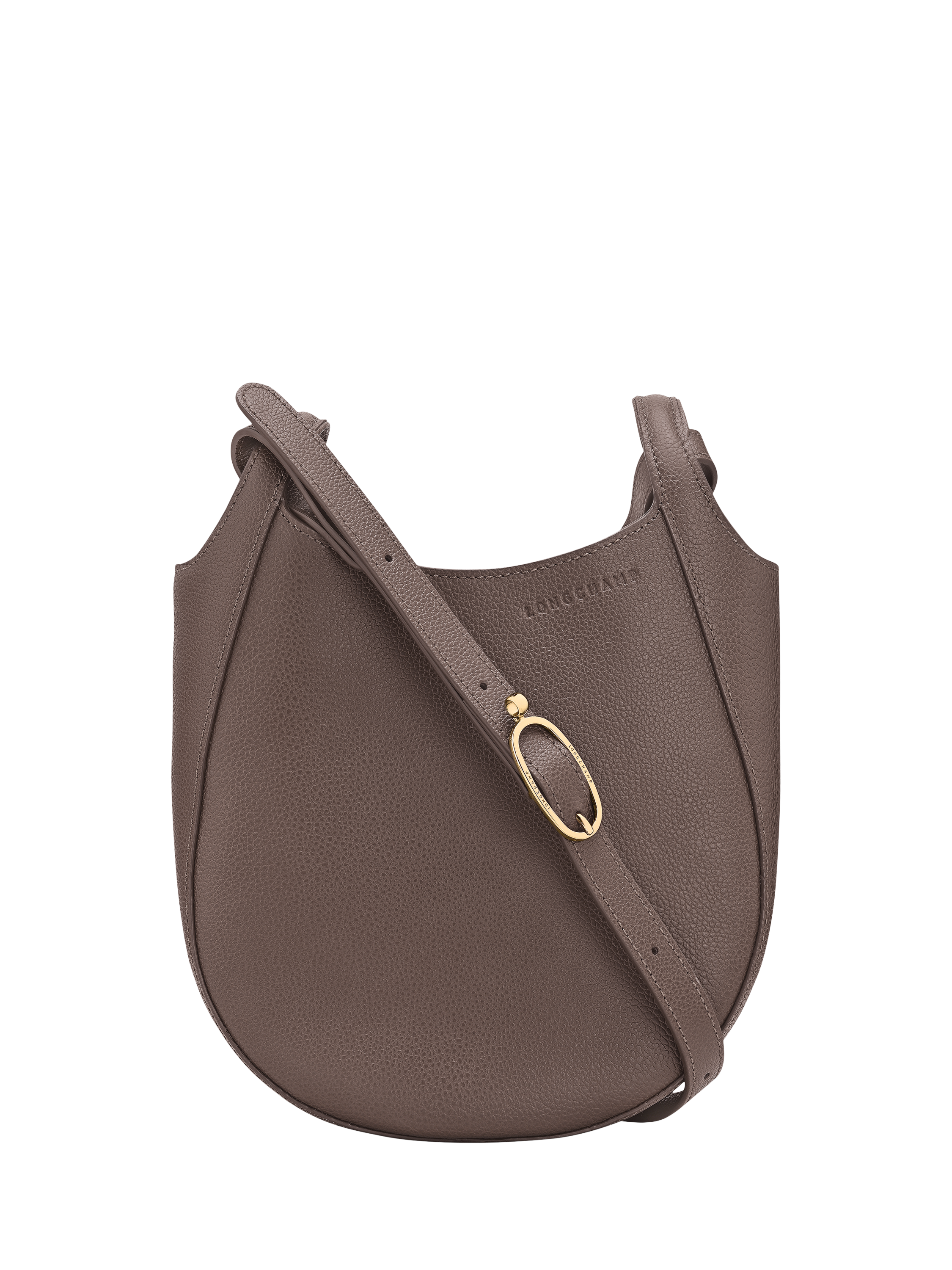 Product image 1 of 4, which shows Longchamp Le Foulonné Leather Crossbody Bag, Taupe