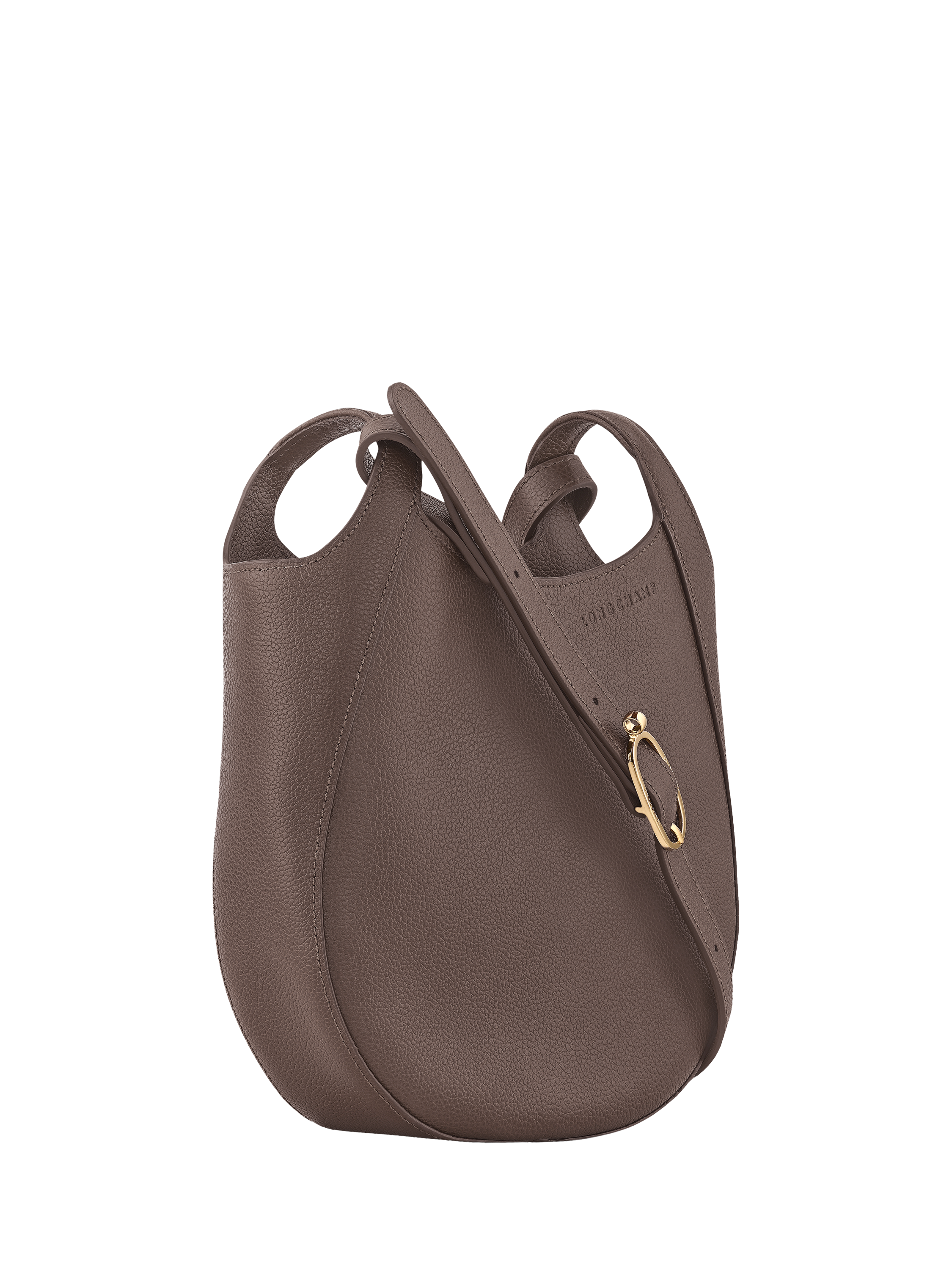 Product image 3 of 4, which shows Longchamp Le Foulonné Leather Crossbody Bag, Taupe