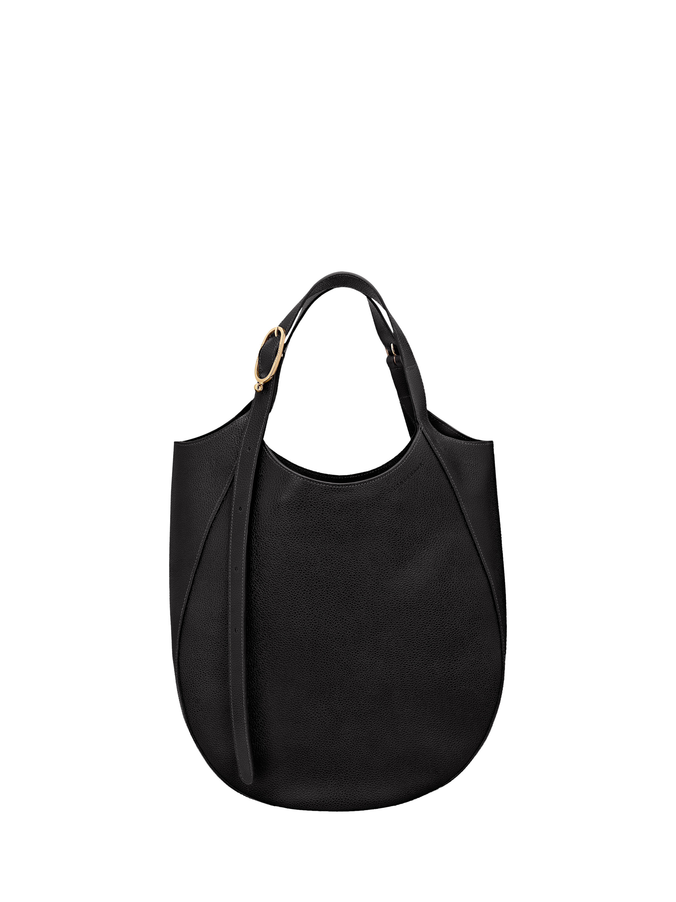Product image 1 of 2, which shows Longchamp Le Foulonné Leather XL Tote Bag, Black