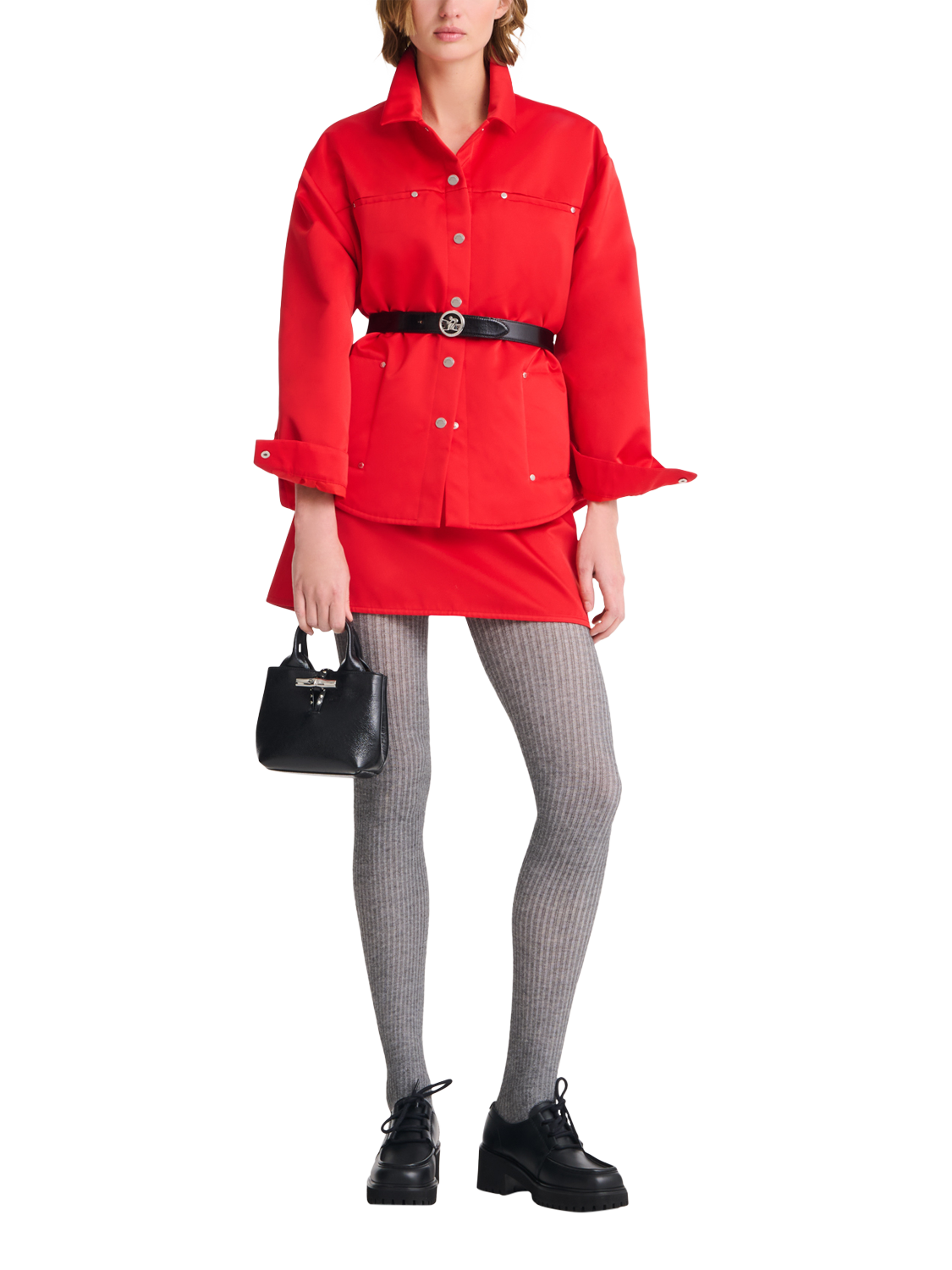 Product image 2 of 6, which shows Longchamp Le Roseau Extra Small Leather Handbag, Black