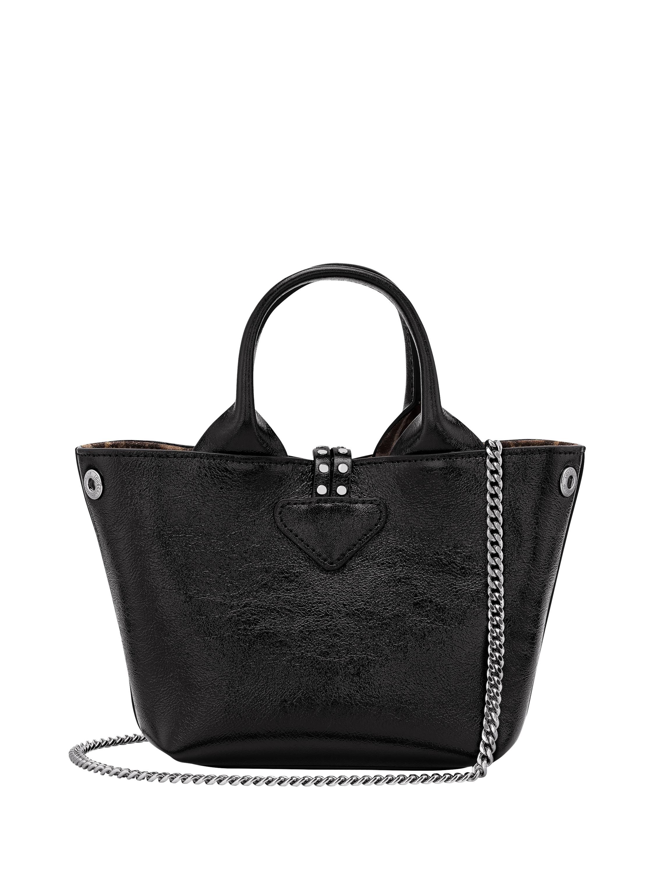 Product image 4 of 6, which shows Longchamp Le Roseau Extra Small Leather Handbag, Black