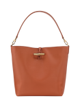 Longchamp Le Roseau Leather M Hobo Bag, Bark