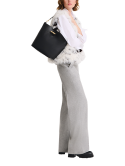 Longchamp Le Roseau Leather Hobo Bag, Black - view 2, Black