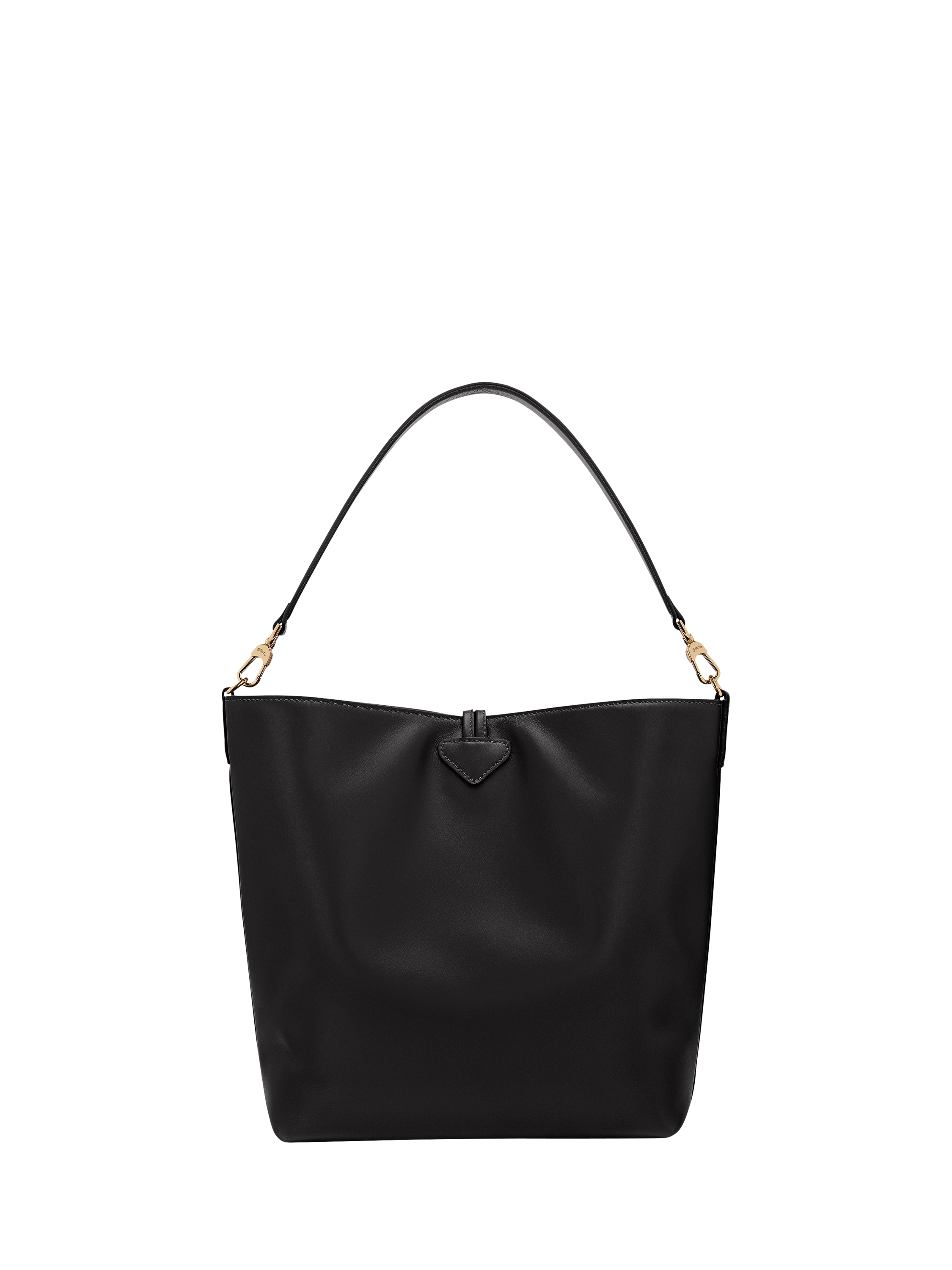 Product image 4 of 5, which shows Longchamp Le Roseau Leather Hobo Bag, Black