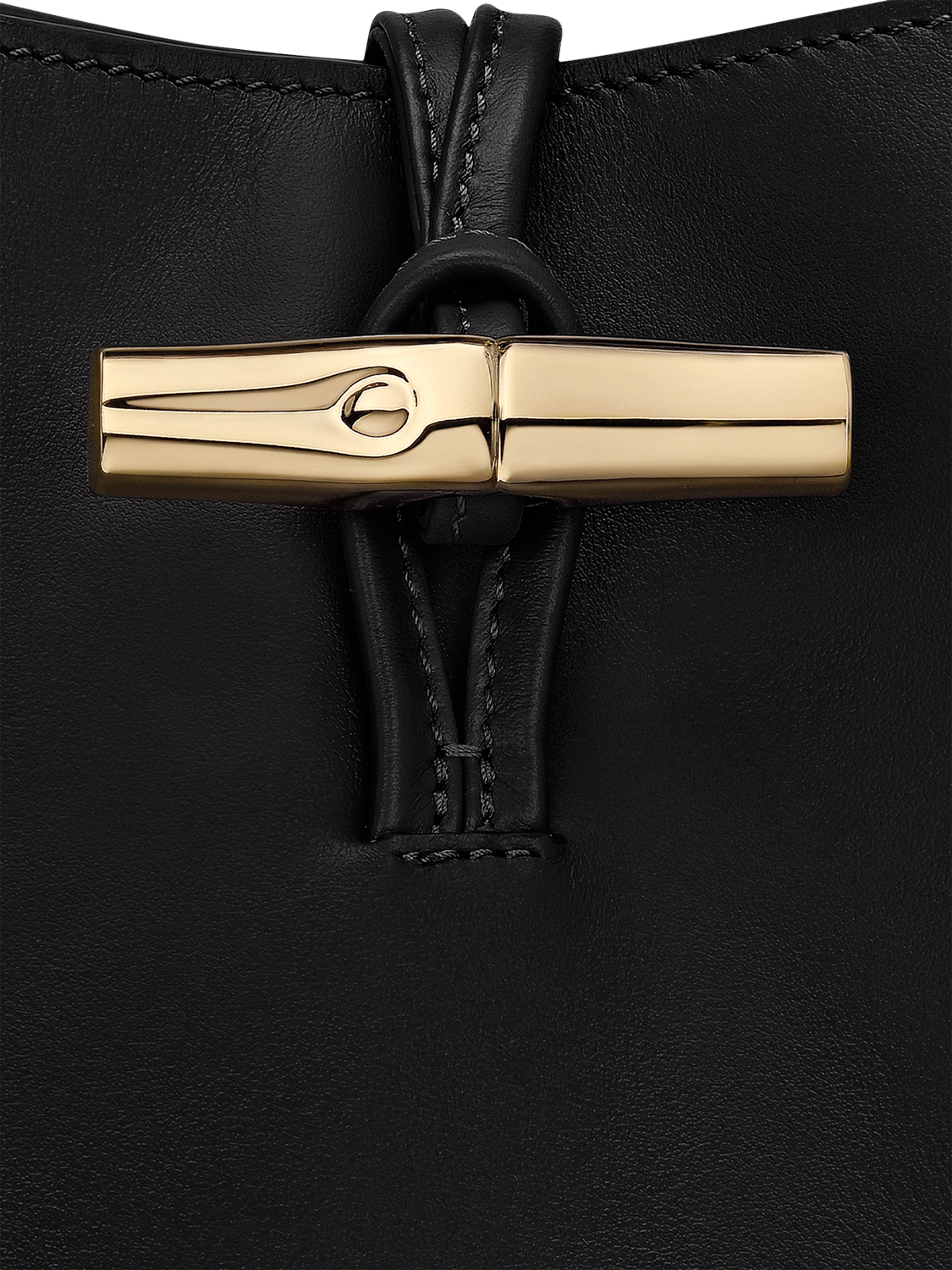 Product image 5 of 5, which shows Longchamp Le Roseau Leather Hobo Bag, Black