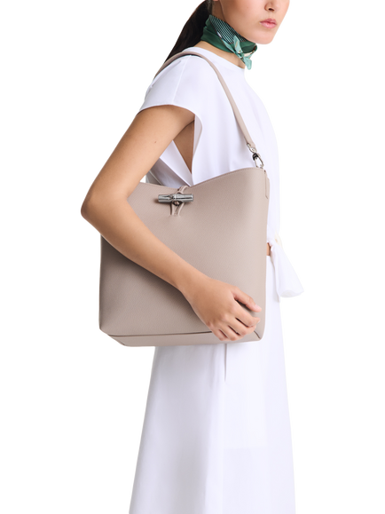 Longchamp Le Roseau Leather Shoulder Bag - view 2, Clay
