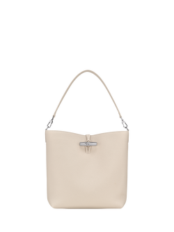 Longchamp Le Roseau Grained Leather Large Shoulder Bag, Paper, Paper