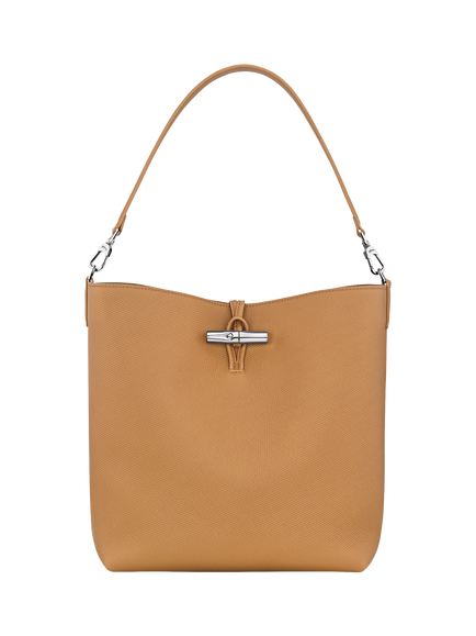 Longchamp Le Roseau Leather Shoulder Bag, Bark