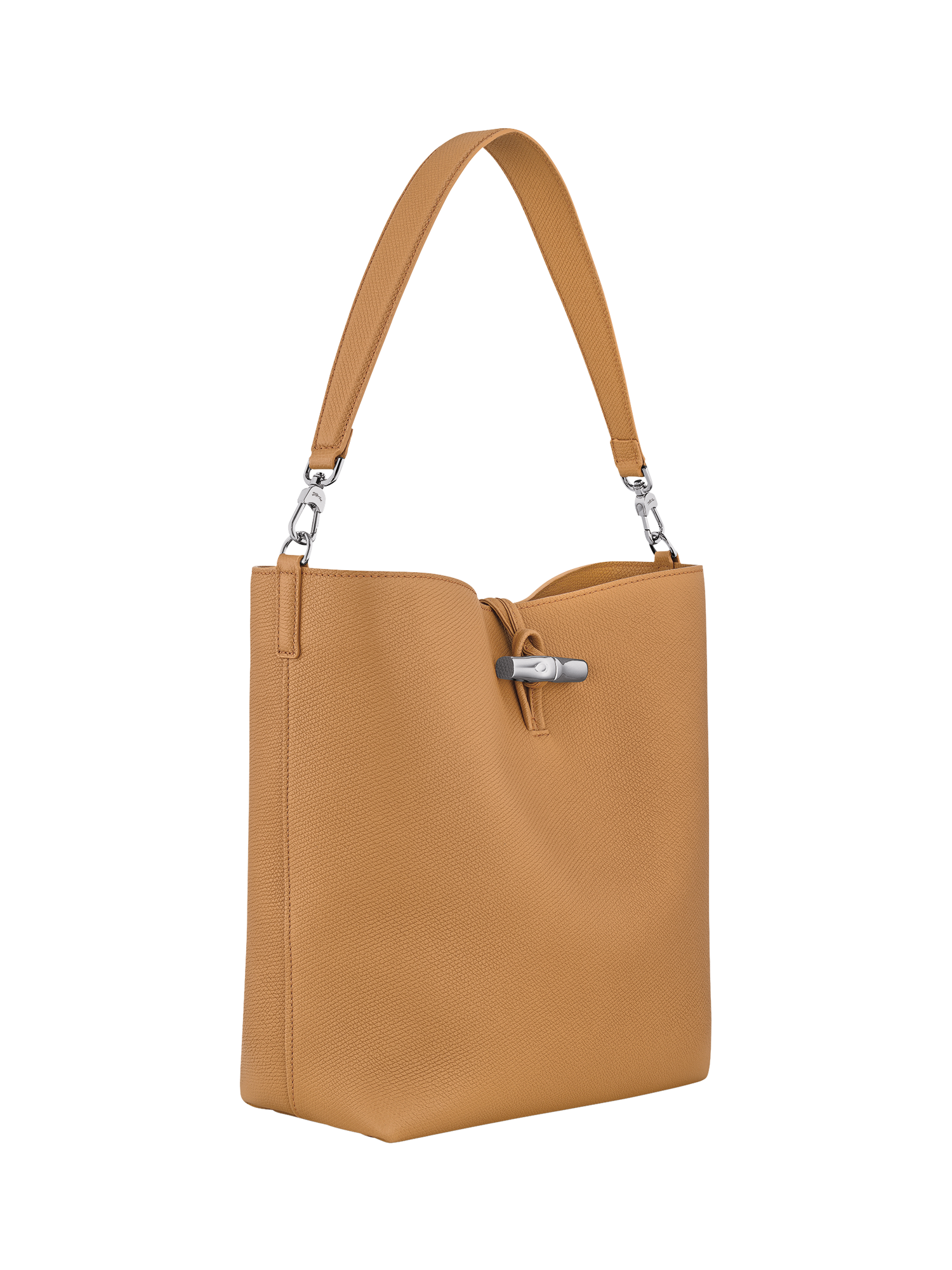 Product image 3 of 6, which shows Longchamp Le Roseau Leather Shoulder Bag, Bark