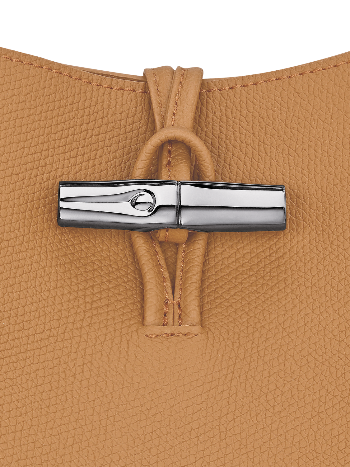 Product image 6 of 6, which shows Longchamp Le Roseau Leather Shoulder Bag, Bark