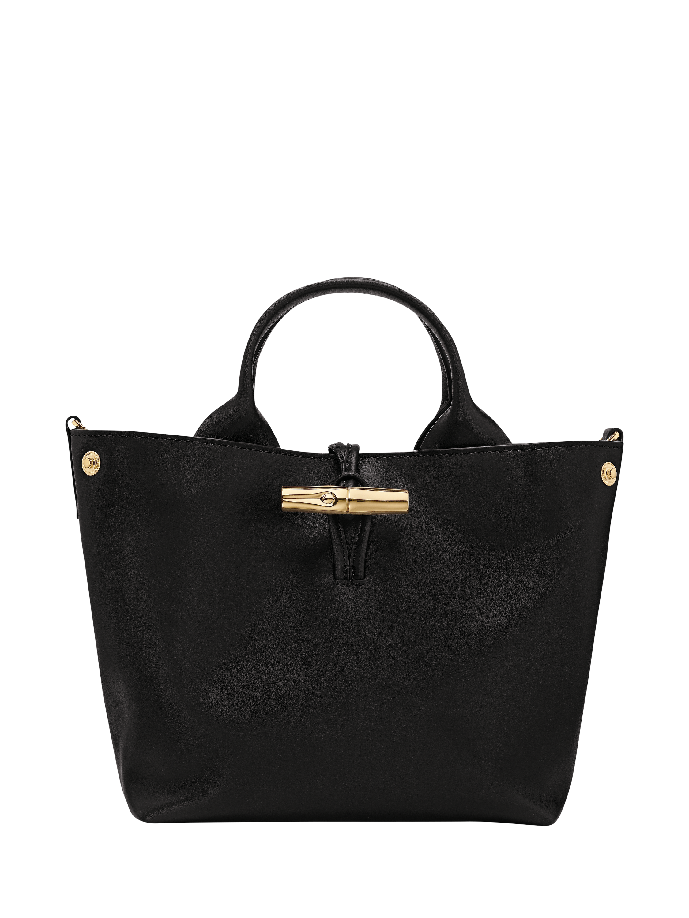 Product image 6 of 7, which shows Longchamp Le Roseau Leather Handbag, Black