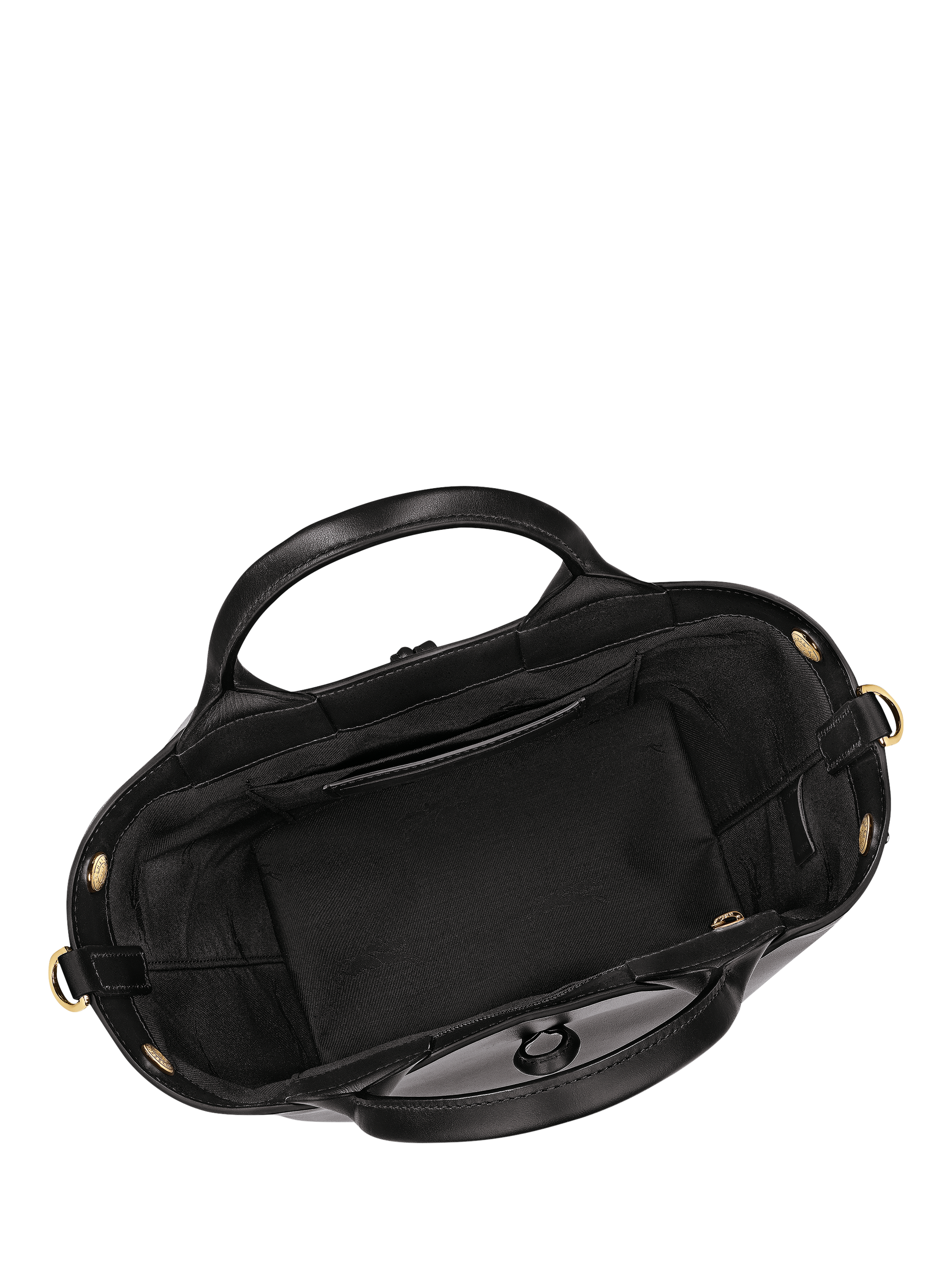 Product image 7 of 7, which shows Longchamp Le Roseau Leather Handbag, Black