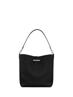 Longchamp Le Roseau Leather Shoulder Bag, Black