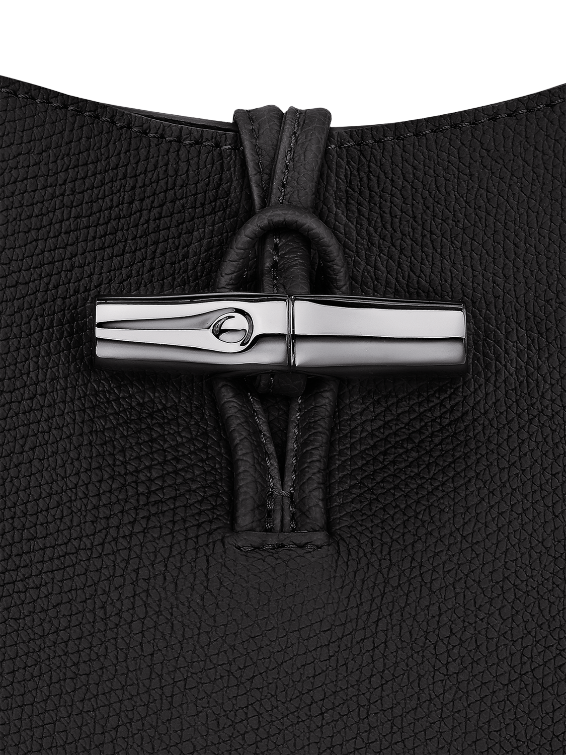 Product image 6 of 6, which shows Longchamp Le Roseau Leather Shoulder Bag, Black