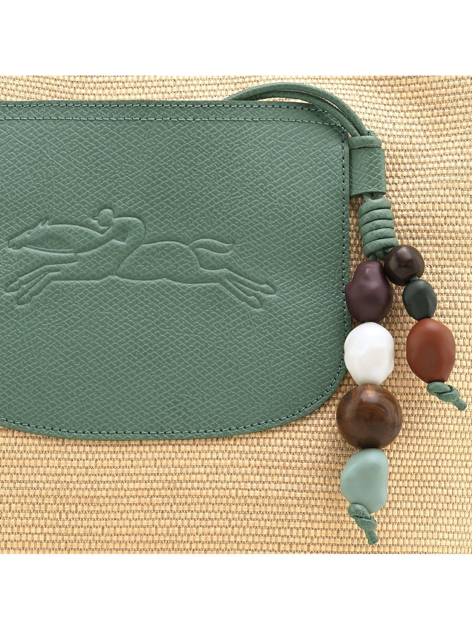Product image 3 of 3, which shows Longchamp Canvas Medium Pliage Basket Bag, Bottle Green