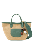 Longchamp Le Pliage Canvas Basket Bag, Green Bottle
