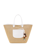 Longchamp Canvas Medium Pliage Basket Bag, White