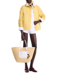 Longchamp Canvas Medium Pliage Basket Bag, White