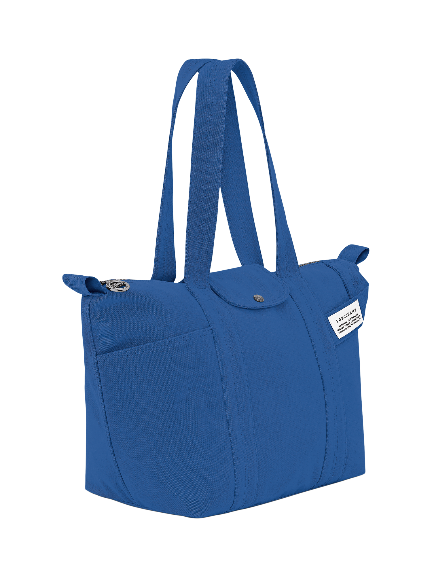 Product image 3 of 6, which shows Longchamp Le Pliage Cotton Canvas Tote Bag, Cobalt Blue