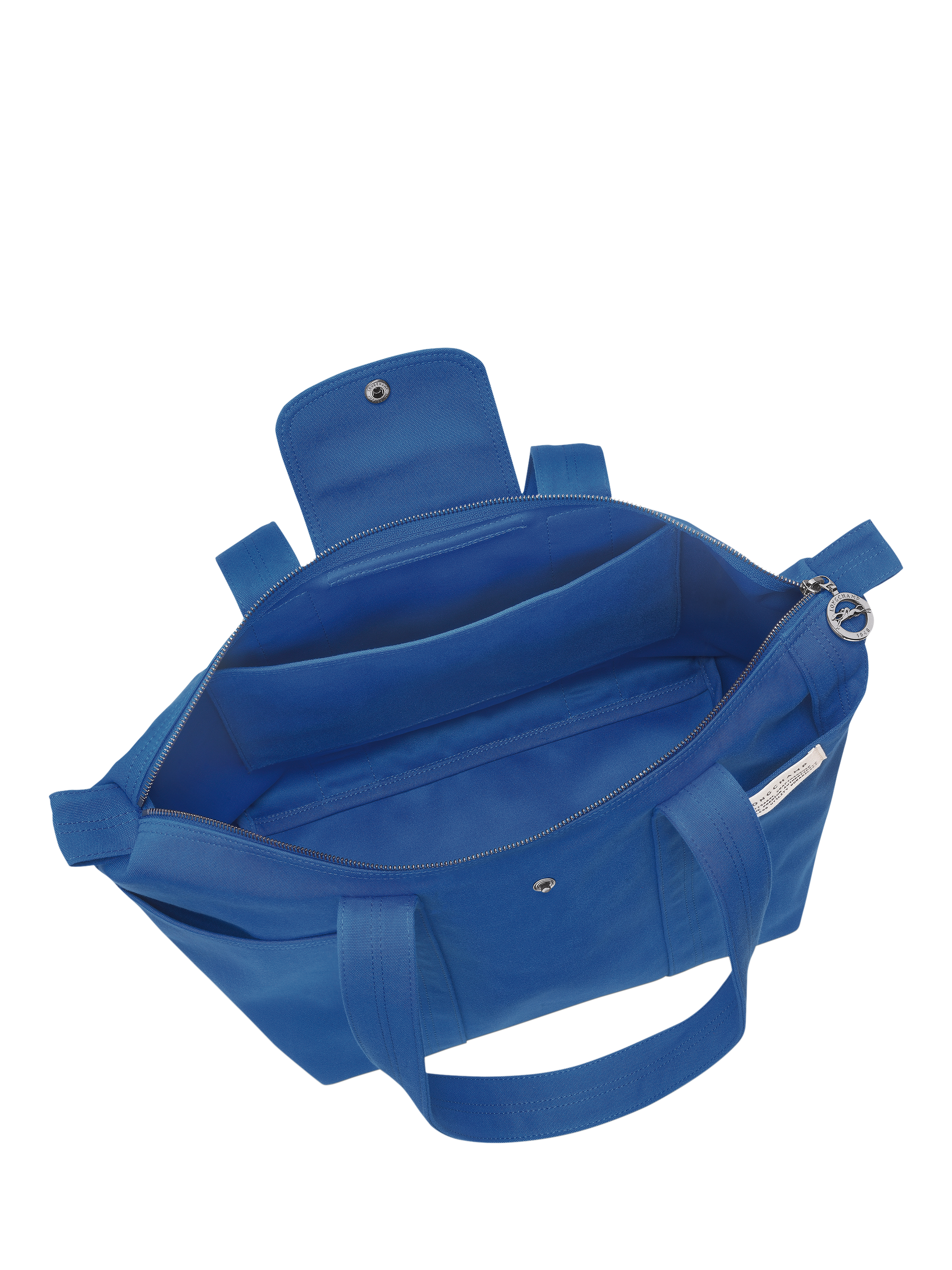 Product image 5 of 6, which shows Longchamp Le Pliage Cotton Canvas Tote Bag, Cobalt Blue