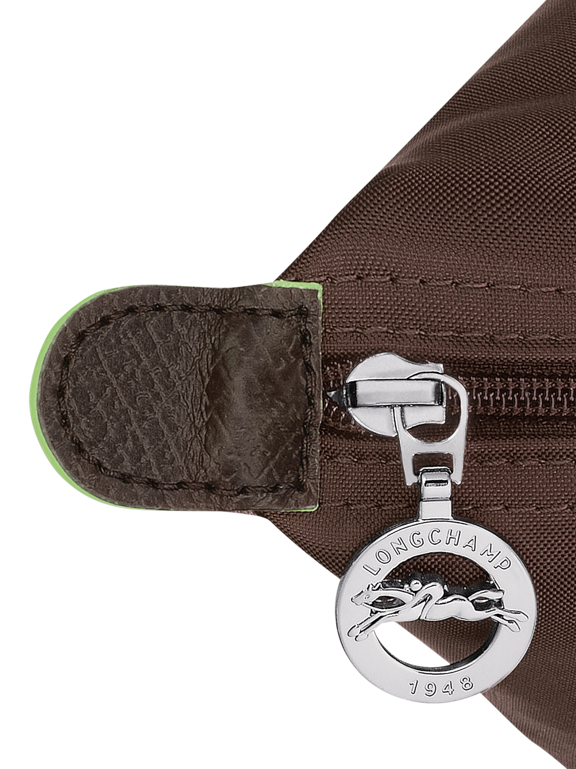 Product image 5 of 6, which shows Longchamp Le Pliage Green Medium Top Handle Bag, Mocha