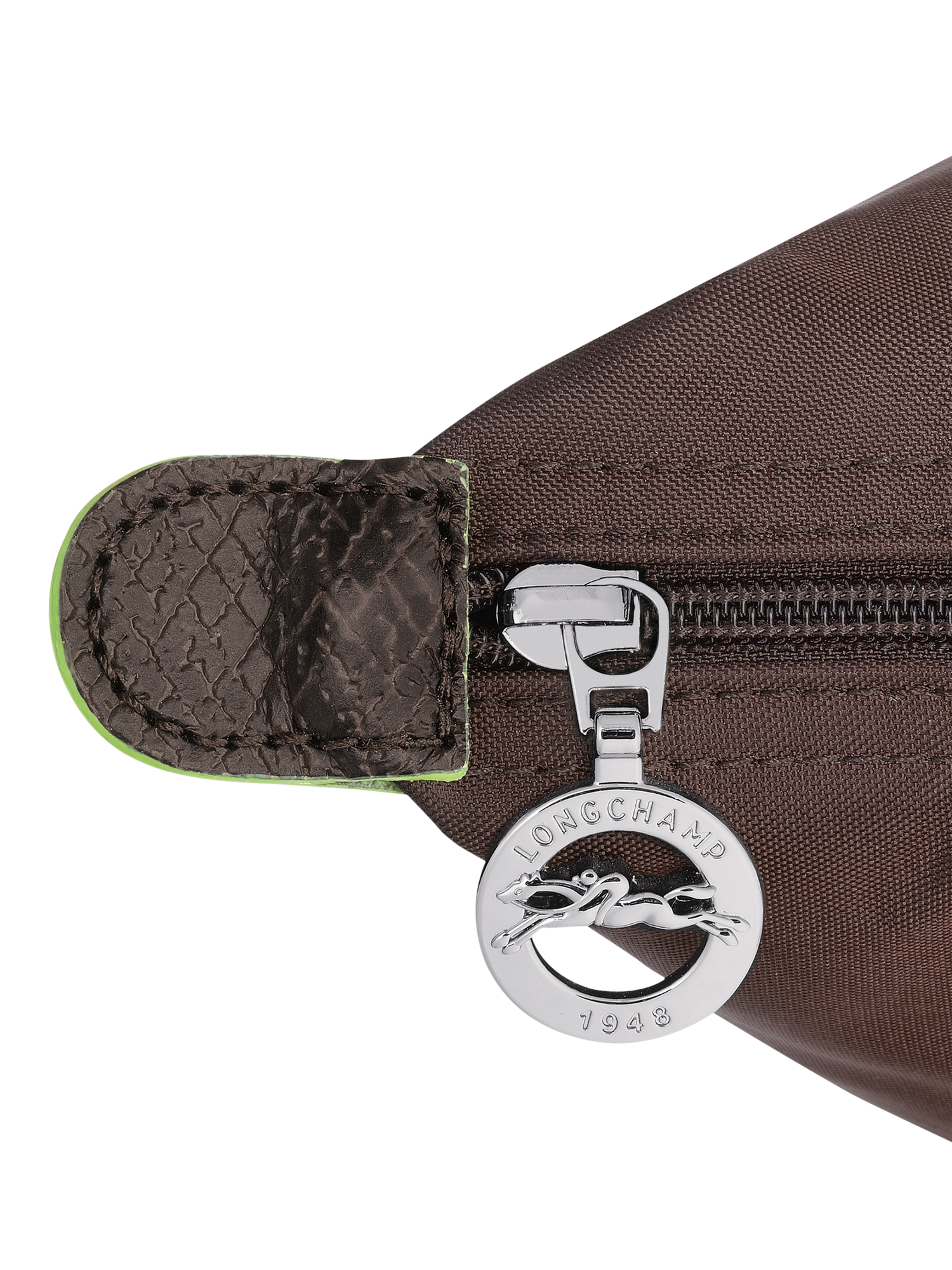 Product image 6 of 7, which shows Longchamp Le Pliage Green Recycled Canvas Small Top Handle Bag, Mocha