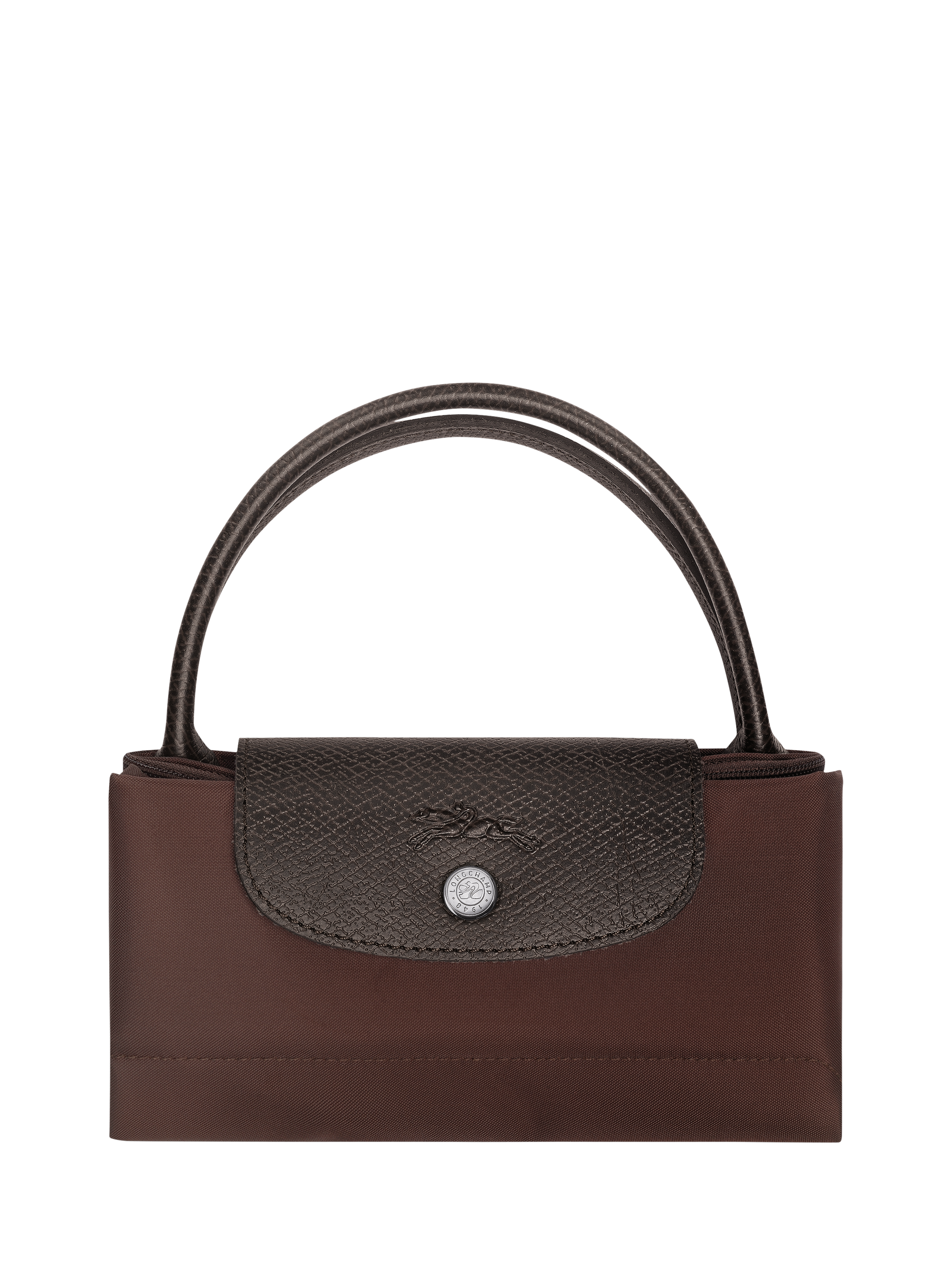 Product image 7 of 7, which shows Longchamp Le Pliage Green Recycled Canvas Small Top Handle Bag, Mocha