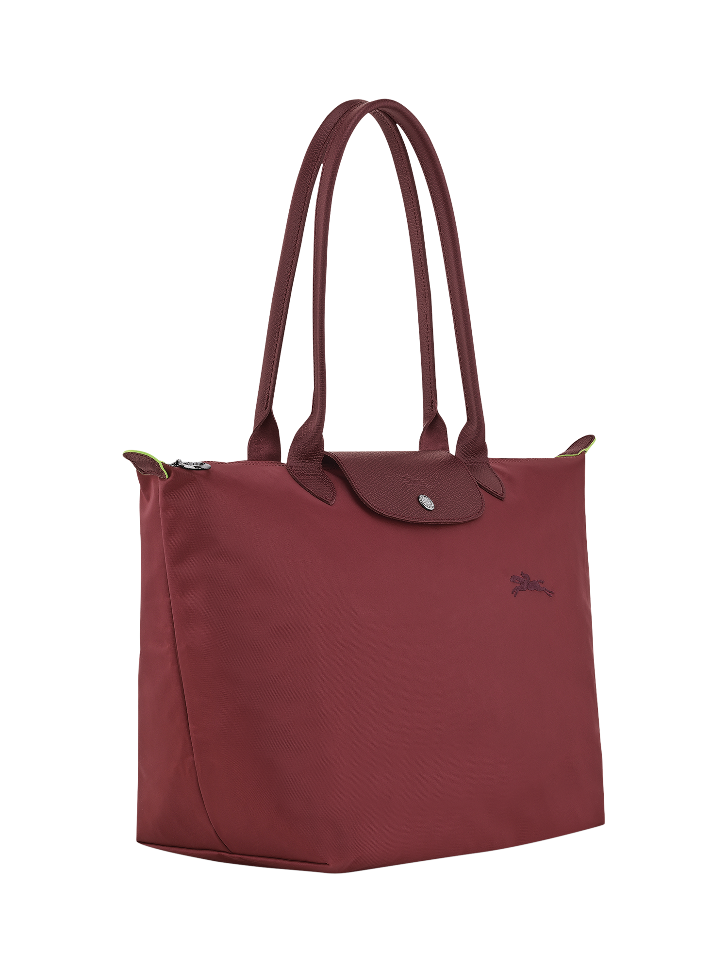 Product image 3 of 4, which shows Longchamp Le Pliage Green Recycled Canvas Large Tote Bag, Pomegranate